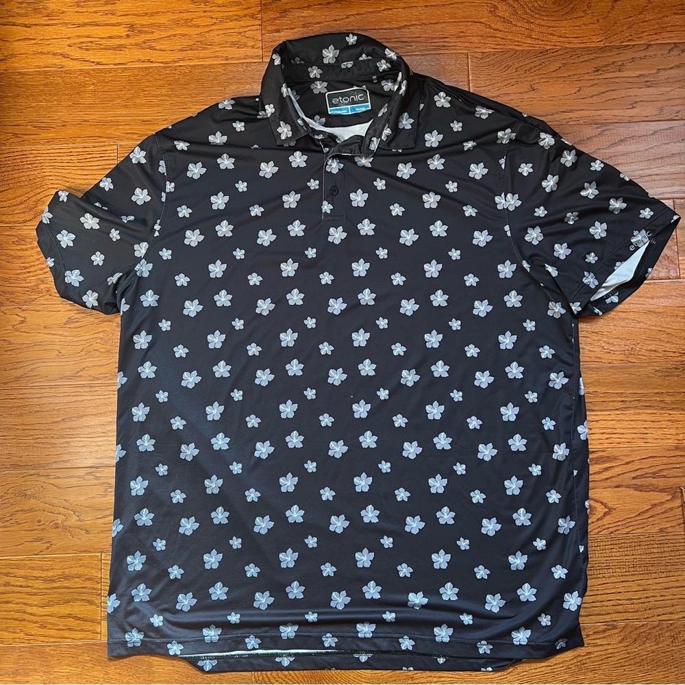 Etonic Performance Polo Shirt Golf Geometric Floral Print Mens Adult Size 3XL